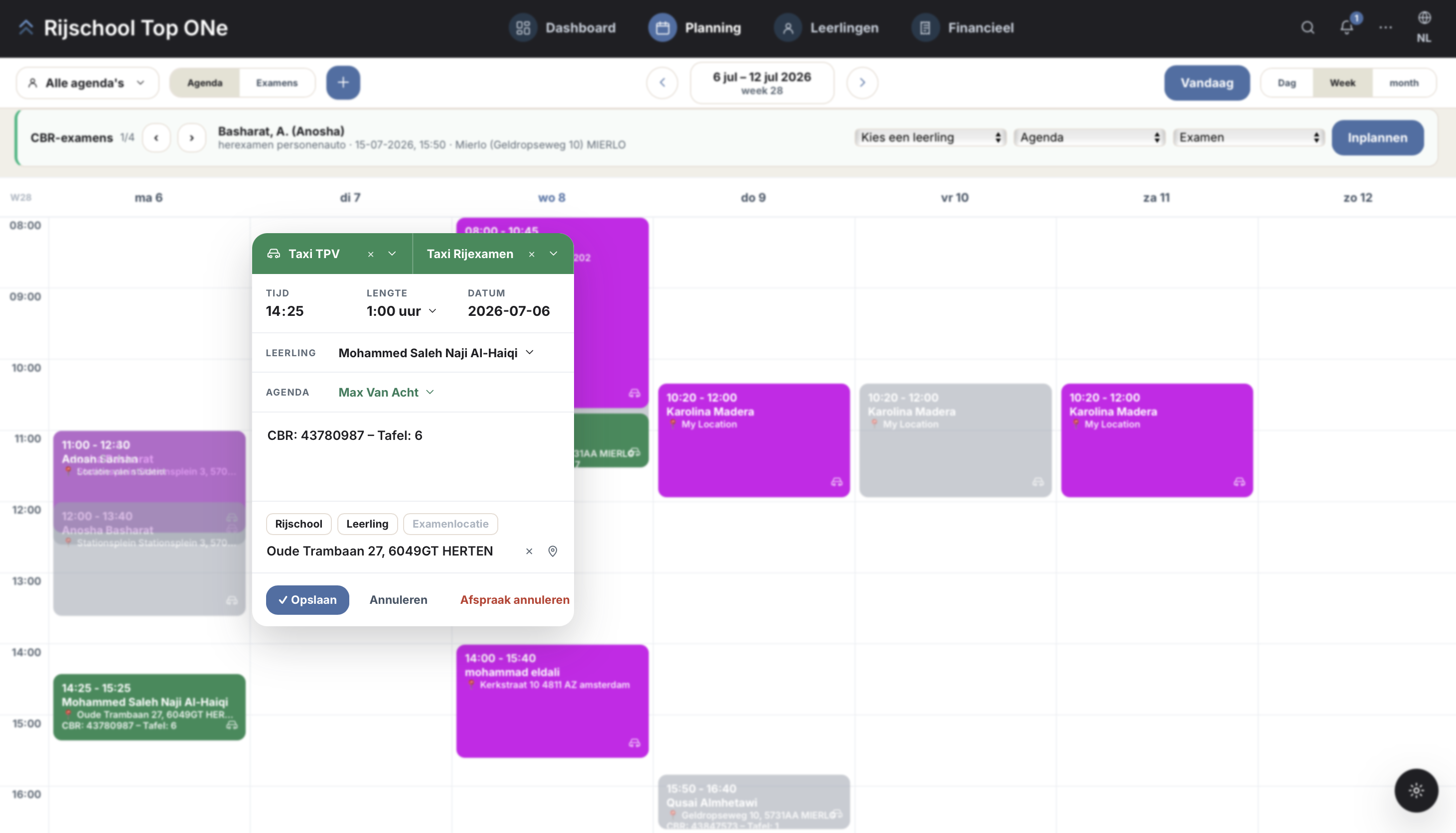 Gratis rijschoolsoftware met agenda voor rijlessen en instructeurs