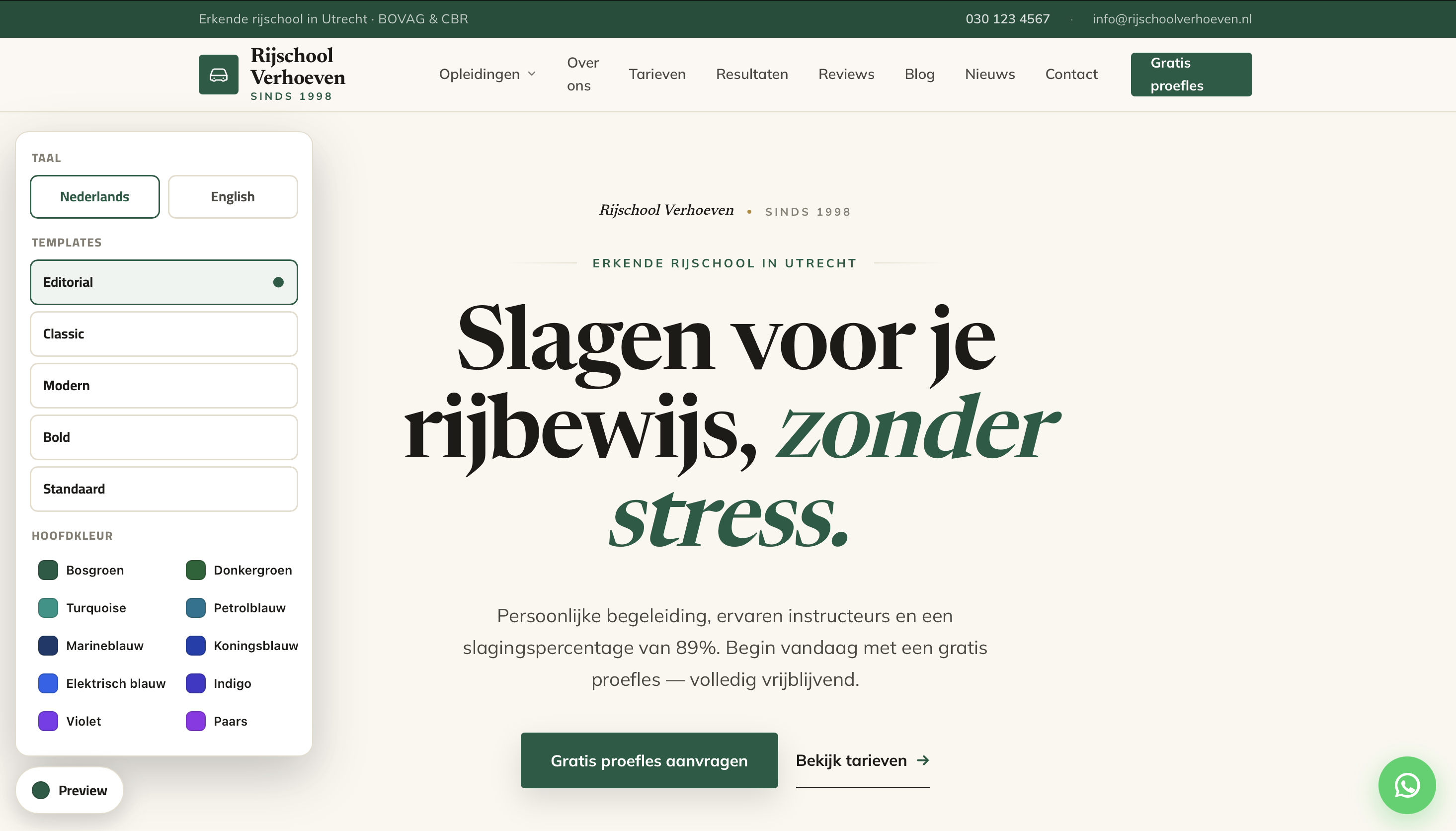 Rijschool marketing met website, Google reviews, social media, video en proeflesaanvragen