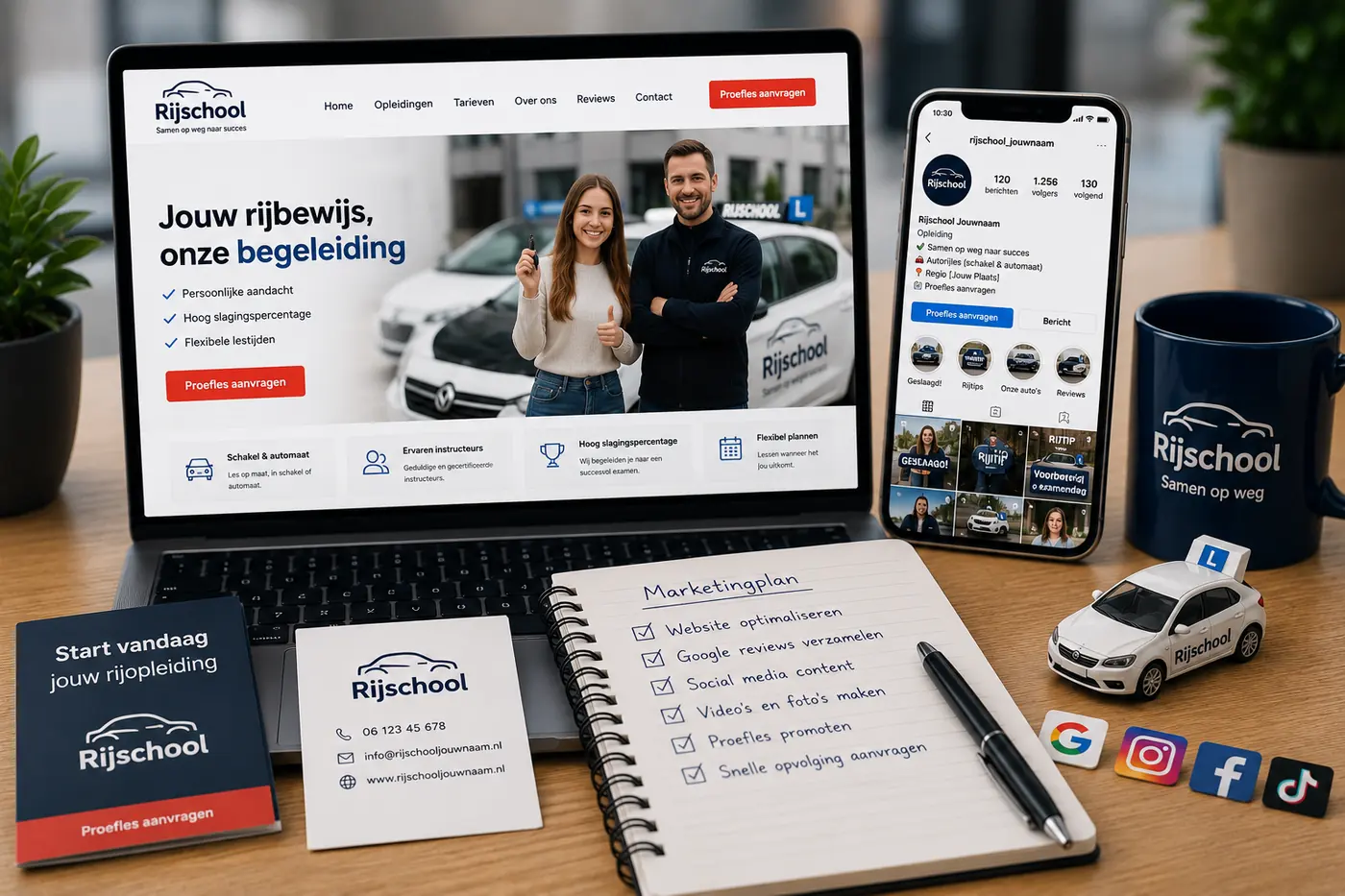 Rijschool marketing: meer leerlingen via je website, reviews en social media